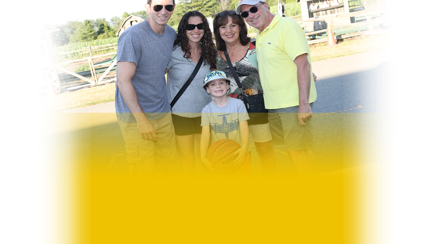 Extended family visiting camp